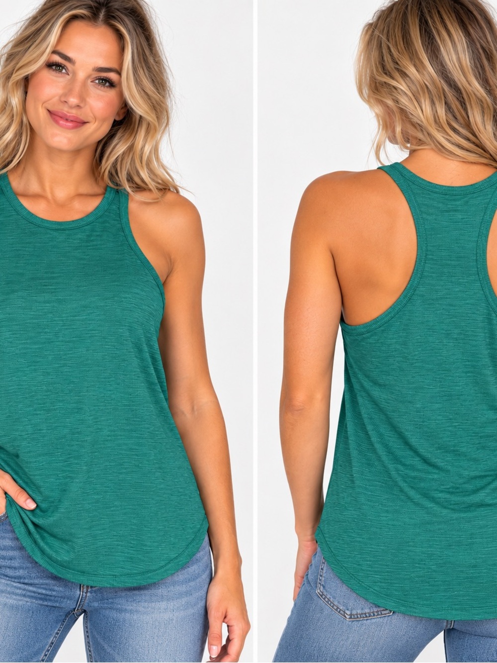 Free People Teal High Neck Racerback Tank **see measurements in pictures**